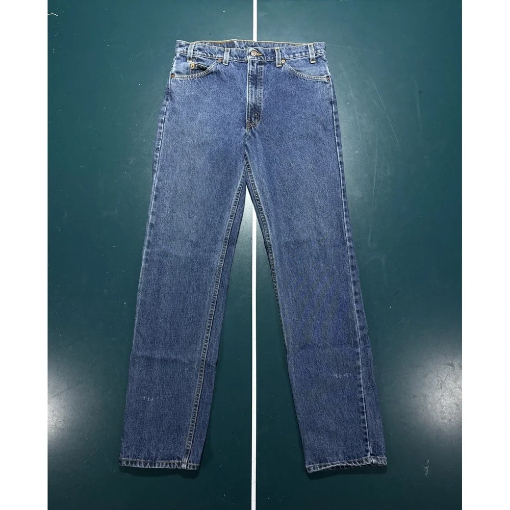 Vintage Levi's 505 Orange Tab Jeans Men's 33x33 Dark Wash Straight Leg 90s USA